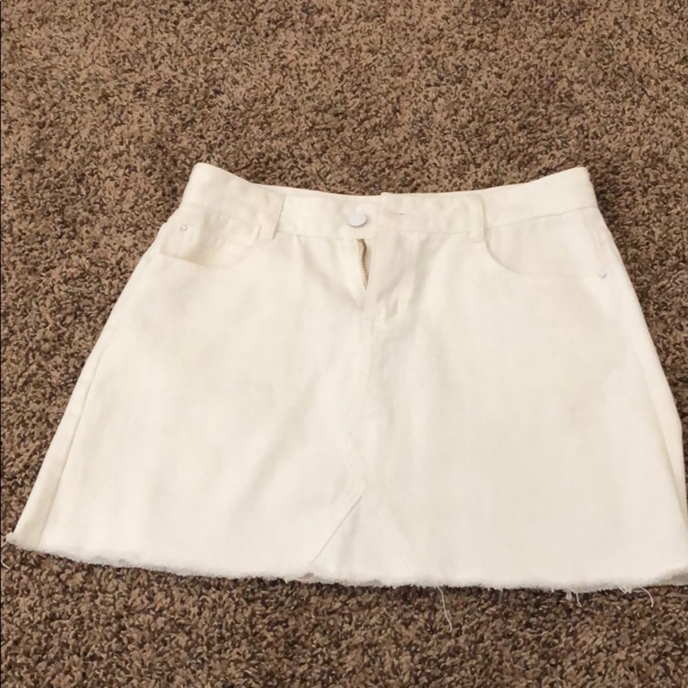 White jean skirt